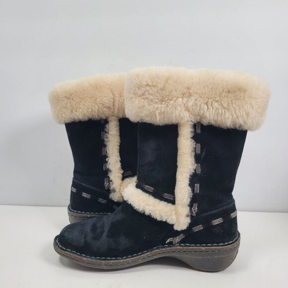 UGG Australia Elijo Women's Black Suede Shearling Boots S/N5674 US Size 5 - Picture 6 of 11